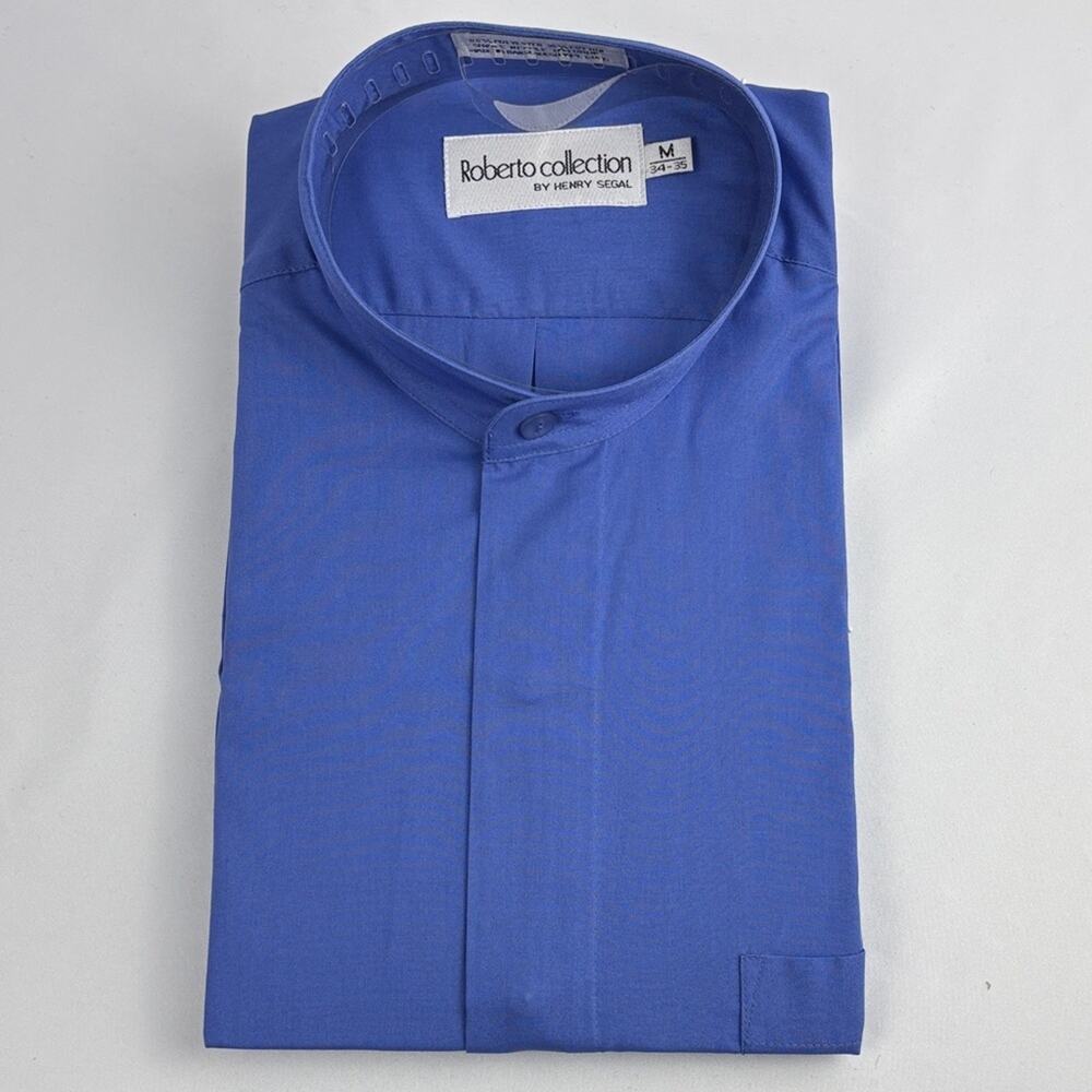 NWT Men's Classic Blue Dress Shirt Long Sleeve Medium 34-35